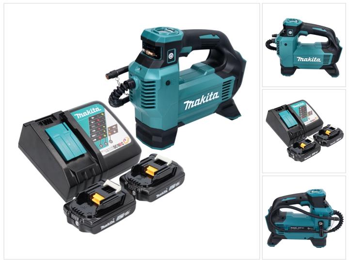 Image du produit Makita DMP 181 RA Compresseur sur batterie 18 V 11,1 bar + 2x batterie 2,0 Ah + chargeur (11.10 bar)