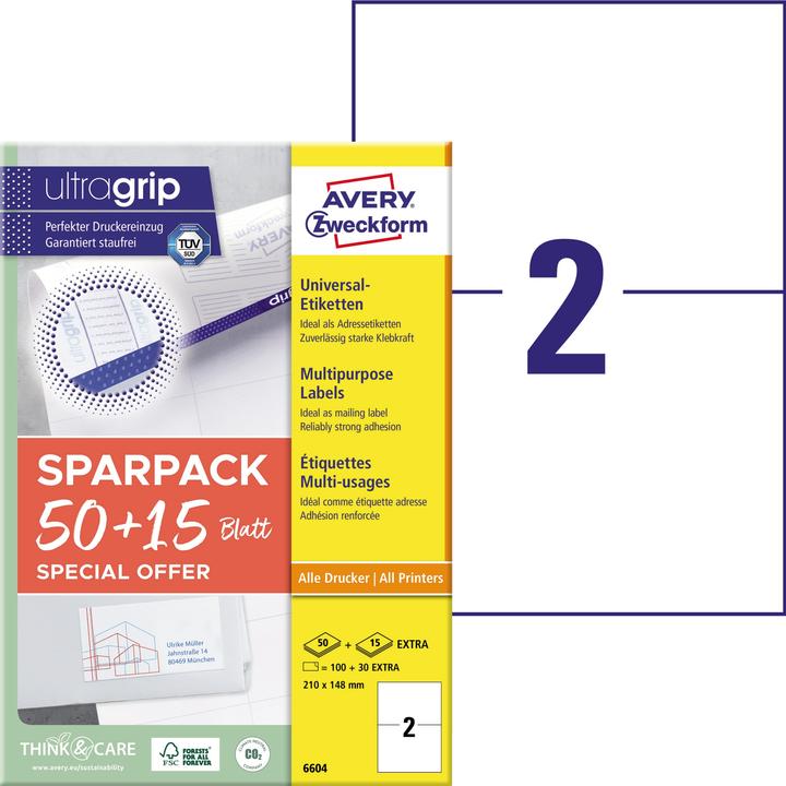 Produktbild Avery ultragrip SPARPACK 50 + 15 Blatt