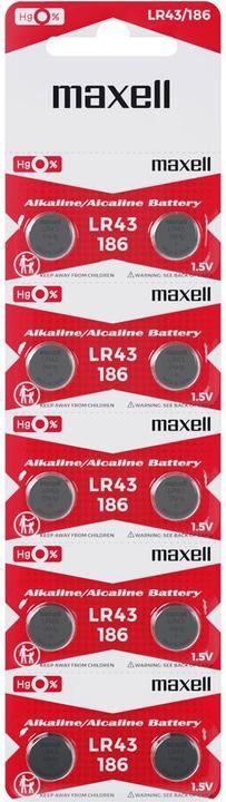 Produktbild Maxell LR43 Blister (10 Stk., LR43, 70 mAh)