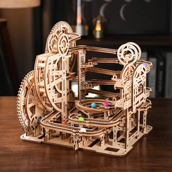 Produktbild The Toy Company 3D Holz Kugelbahn, Murmelbahn Puzzle aus Holz, batteriebetrieben