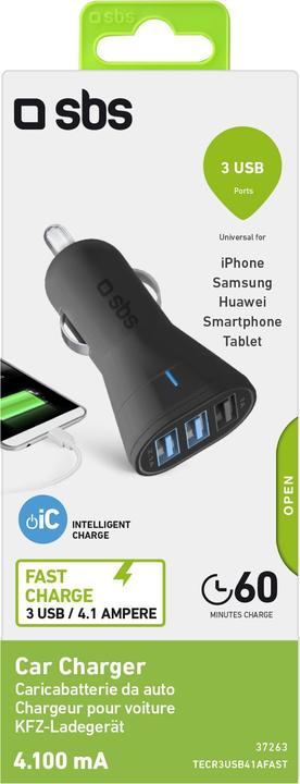 Immagine prodotto SBS Caricatore da auto con tre uscite USB