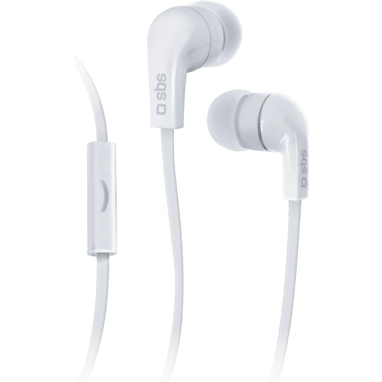 SBS Kopfhörer mit Kabel Stereo In-Ear Flat Studio Mix 30 (Kabelgebunden), Kopfhörer, Weiss