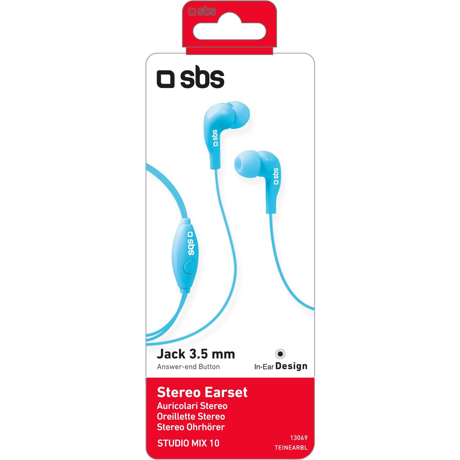 Thumbnail - SBS Kopfhörer mit Kabel, Stereo In-Ear Studio Mix 10, 3,5 mm Klinkenstecker mit Mikrofon und Taste zur G (Kabelgebunden)...