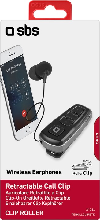 Actual product image SBS Wireless headset with roller clips (7 h, Wireless)