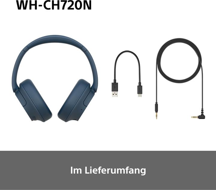 Image du produit Sony WH-CH720N (NC, 35 h, Sans fil, Filaire)