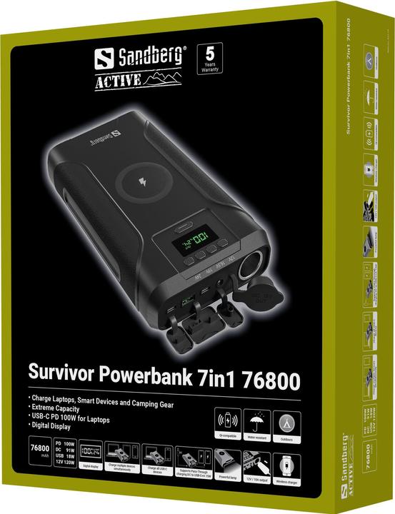 Produktbild Sandberg Survivor 7in1 (76800 mAh, 120 W, 276.48 Wh)