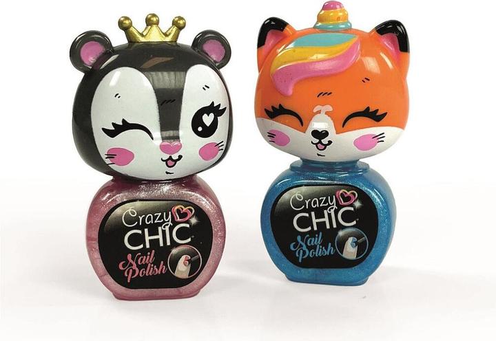 Actual product image Clementoni Crazy Chic - Lovely Animals Nail Polish - Blue & Red (18843)