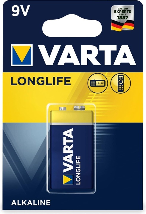 Energy Label Varta Longlife (1 pcs., 9V Block, 565 mAh)