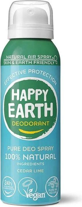 Actual product image Happy Earth Natural Deodorant Spray Cedar Lime (Spray, 100 ml)