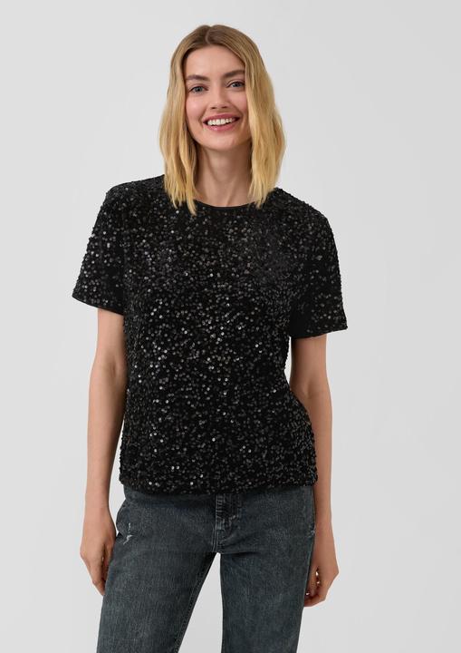 Produktbild s.Oliver T-Shirt Samtshirt mit Pailletten (34)
