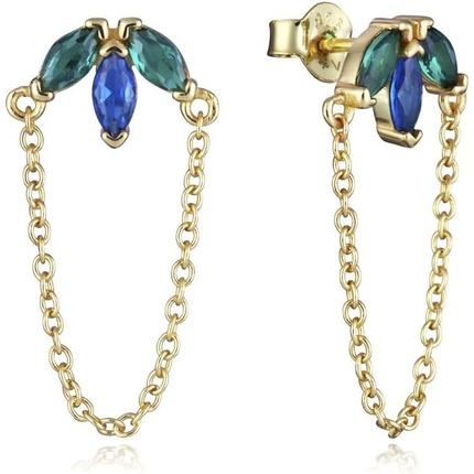 Actual product image Viceroy Glittering gold plated earrings with chains Trend 9131E100-39 (Sterling silver 925)