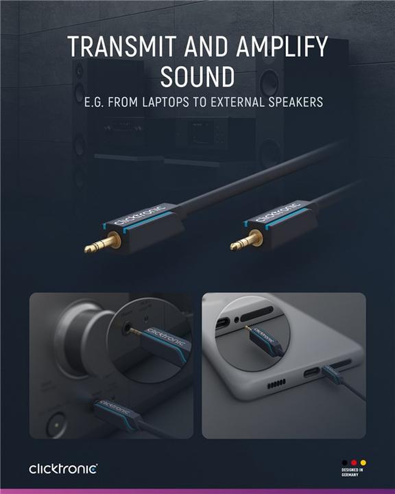 Produktbild clicktronic MP3-Audiokabel (10 m, 3.5mm Klinke (AUX))