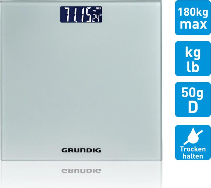 Immagine prodotto Grundig Scala del corpo argento 28x28x2,2cm (180 kg)
