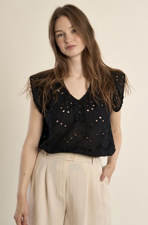 Immagine prodotto Molly Bracken Bluse mit Stickereien Kurzarm (XL)