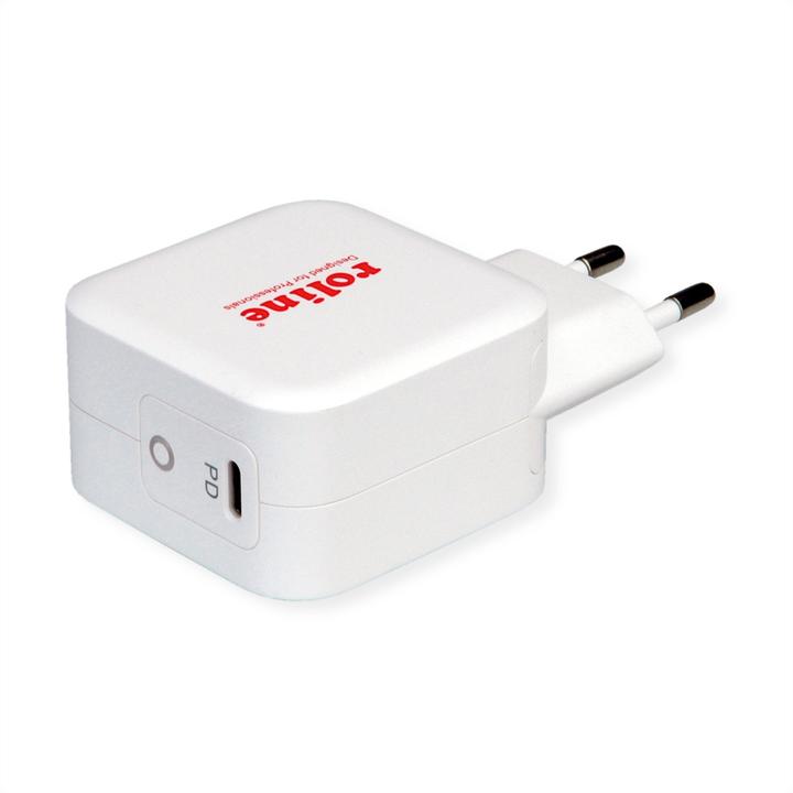 Produktbild Roline USB Charger mit Euro-Stecker, 1x USB Typ C Port, PD, 61W (61 W, 1 Port)
