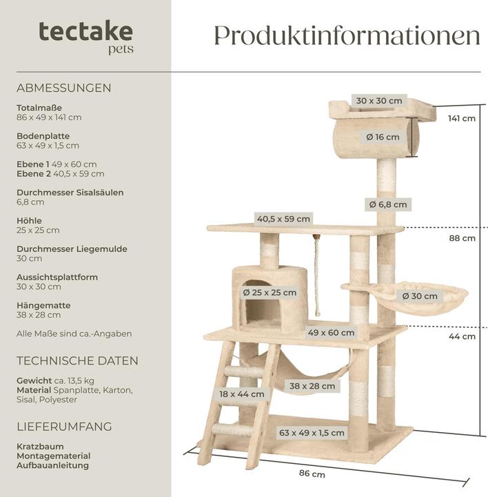Actual product image tectake Stokeley (141 cm, Beige)