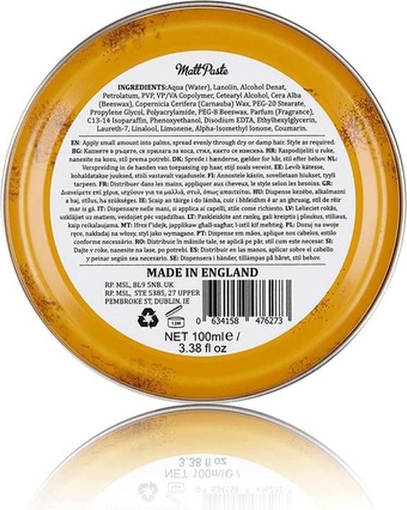 Actual product image Dapper Dan Matt (Hair paste)