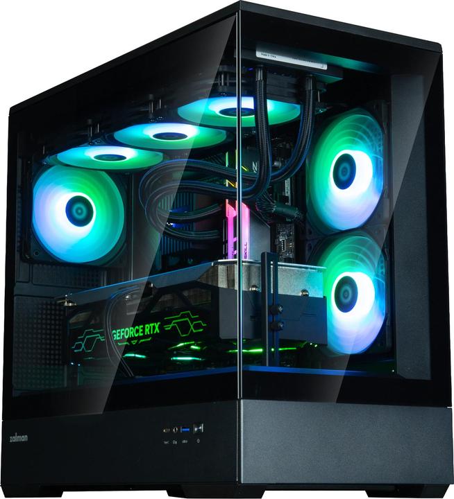 Actual product image Zalman GHE P30 V2 micro-ATX case Tempered Glass Panoramic View - Black (mATX, Mini-ITX)