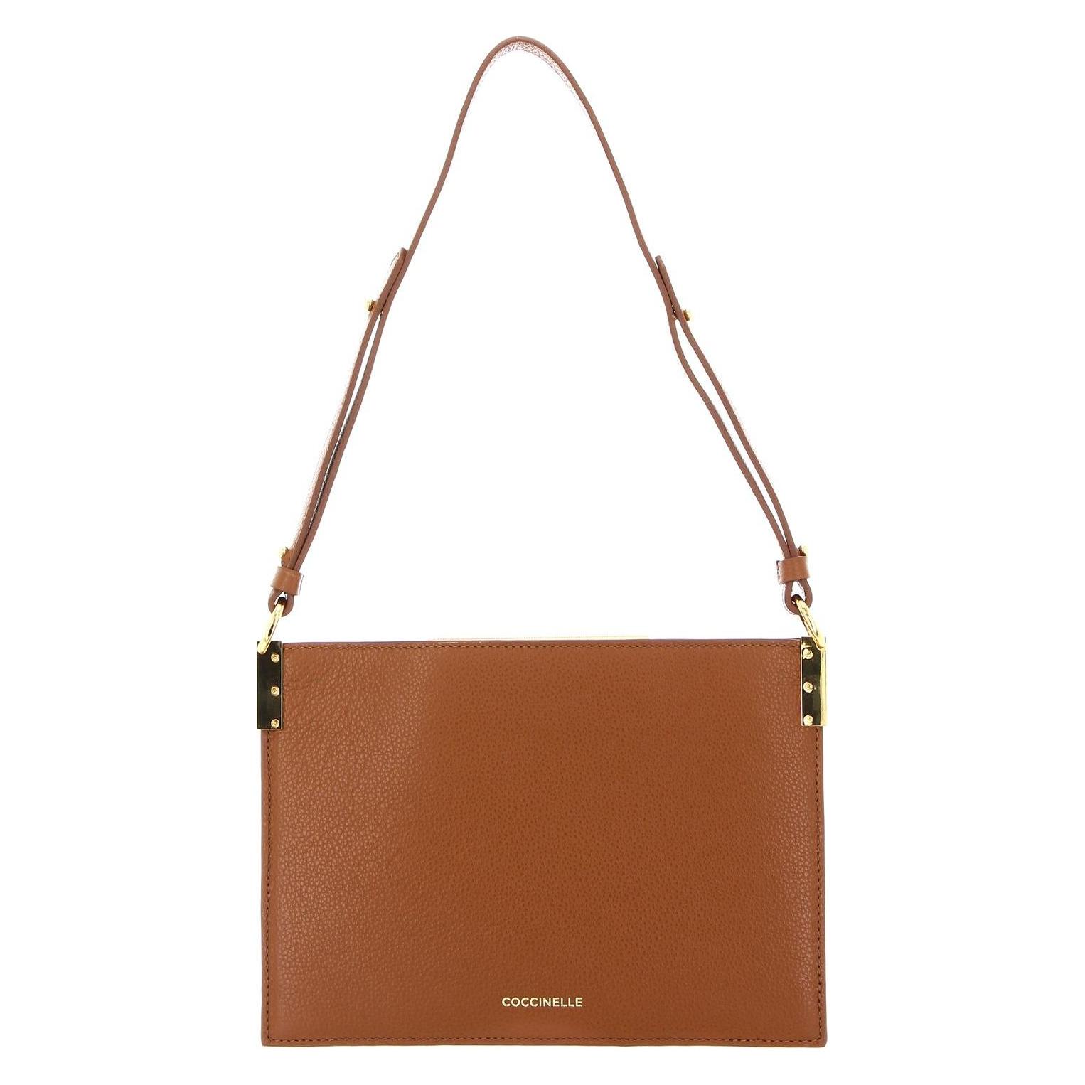 Coccinelle, Damen, Handtasche, Delices Canvas Flat Shoulder Bag, Braun, Mehrfarbig