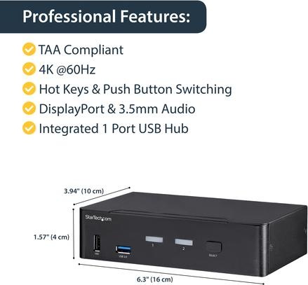 Produktbild StarTech 2 Pt Displayport Kvm