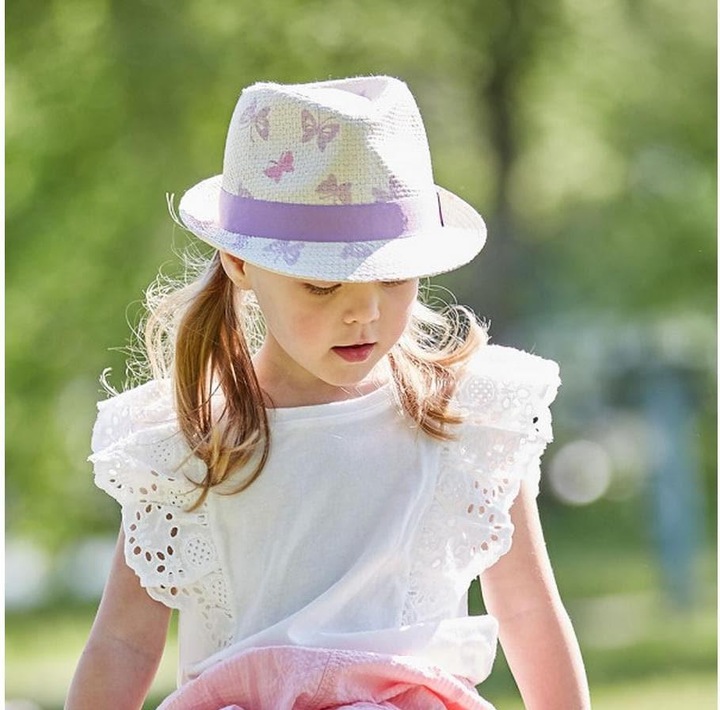 Actual product image Maximo Straw hat Butterfly White Sand/Lavender size 49 (49)