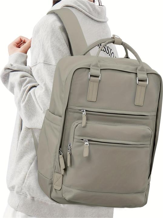 Only-Bags.Store Sac à dos pour ordinateur portable de couleur unie, sac d'école simple de style preppy, sport de