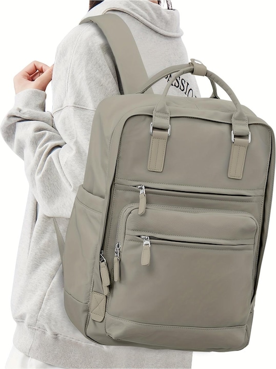 Produktbild Only-Bags.Store Solide Farbe Computer Laptop-Rucksack, einfache Preppy-Stil Schultasche, lässig Nylon Reise Sport
