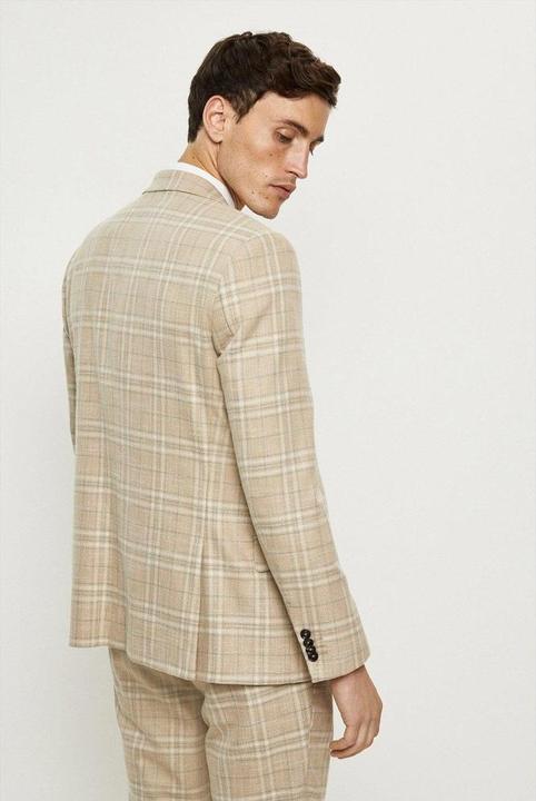 Actual product image Burton Mens Checked Textured Skinny Suit Jacket