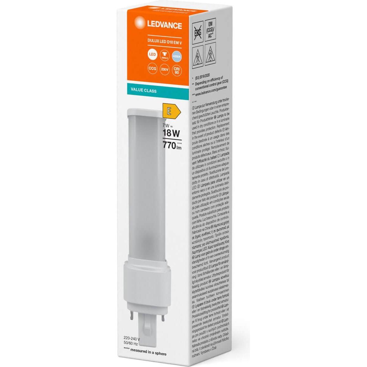Thumbnail - Ledvance, Leuchtmittel, LED-Kompaktlampe (G24d-2, 7 W, 770 lm, 1 x, E)