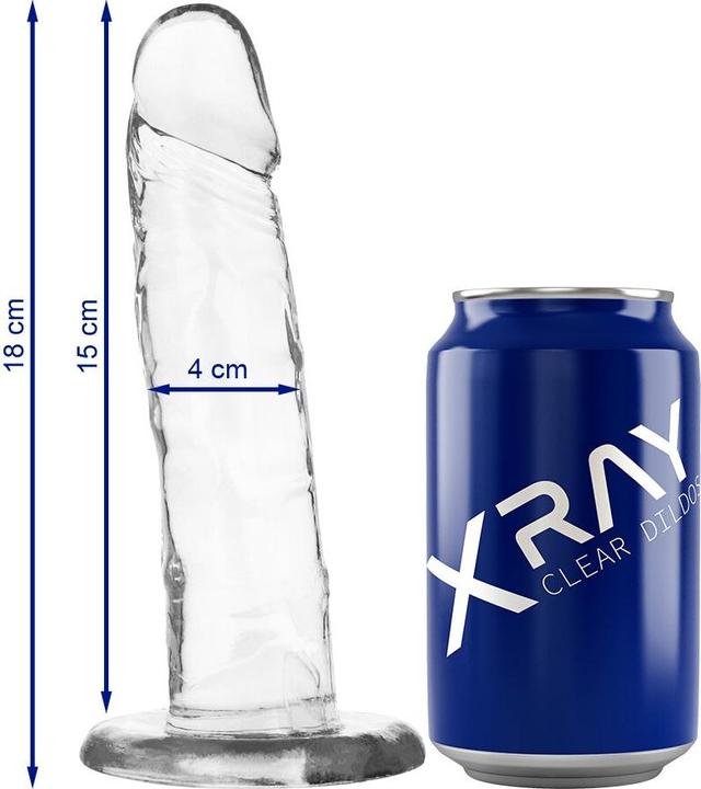 Actual product image X Ray Xray Clear Dildo Transparent 18cm X 4cm
