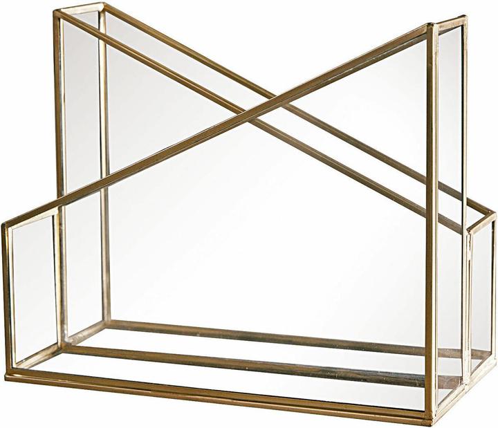 Loberon Zeitschriftenhalter Moselle gold/klar (21.50 x 12 x 18 cm)