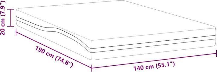 Produktbild vidaXL Gelmatratze (Schaumstoffkern, 140 x 190 cm)