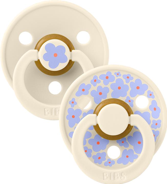 Actual product image Bibs Studio Nuggi Colour 2 PACK Latex Round 0-6m Jasmine Ivory Mix (2x, 0 - 6 Months)