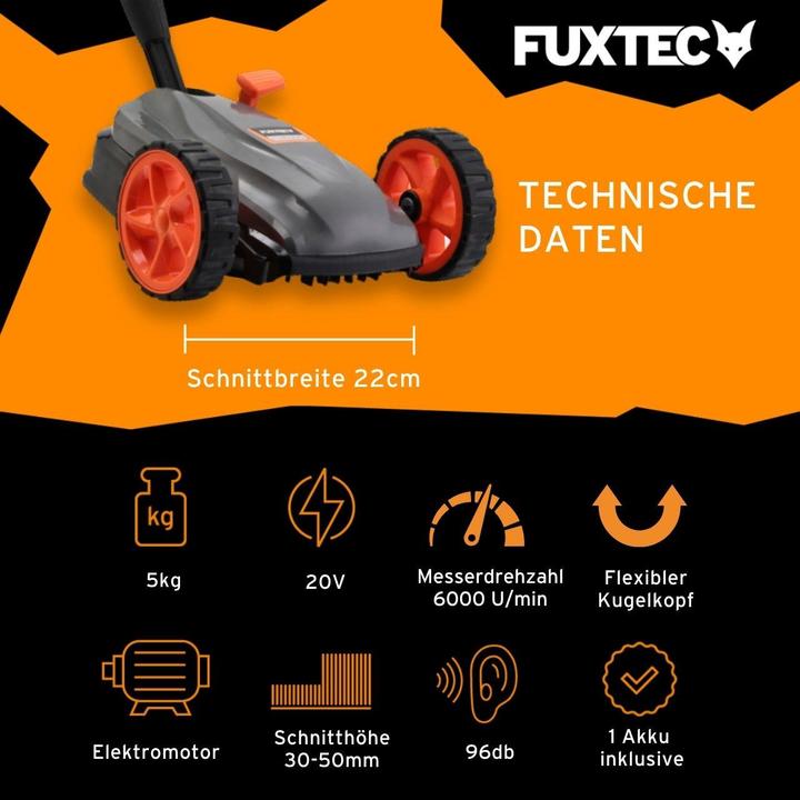 Actual product image Fuxtec 20V Akku Rasenmäher FX-E1RMEH20-SET (Rechargeable battery operated)