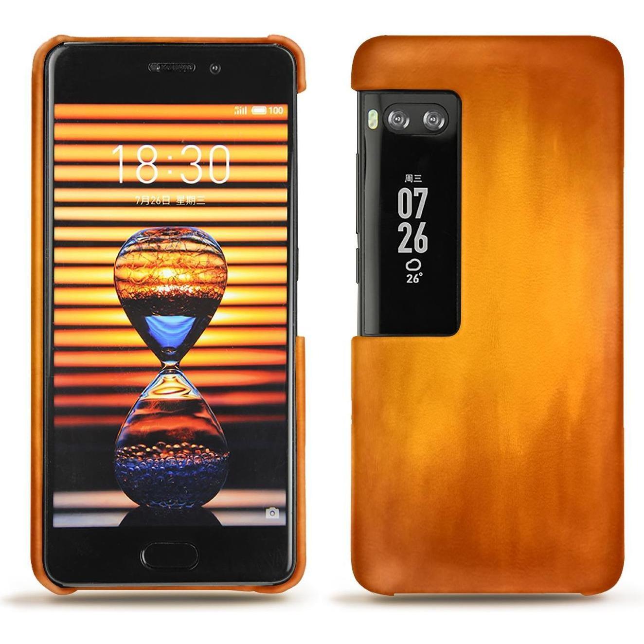 Noreve Lederschutzhülle (Meizu Pro 7), Smartphone Hülle, Orange