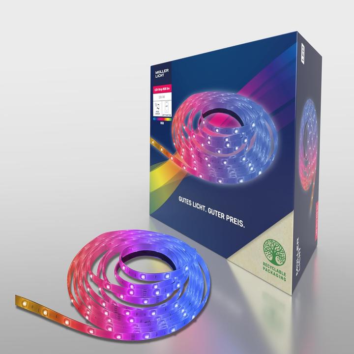 Image du produit Müller Licht Bande lumineuse LED Strip smart RGB 5m Music Sensor 21000123 (RGB, 500 cm, Intérieur)
