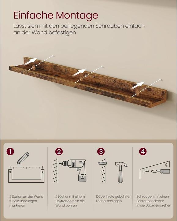 Produktbild Vasagle Wandregale (80 x 10 x 5 cm)