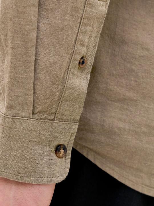 Actual product image Jack & Jones Jjesummer Linen Blend Band Shirt L/S Sn (XL)