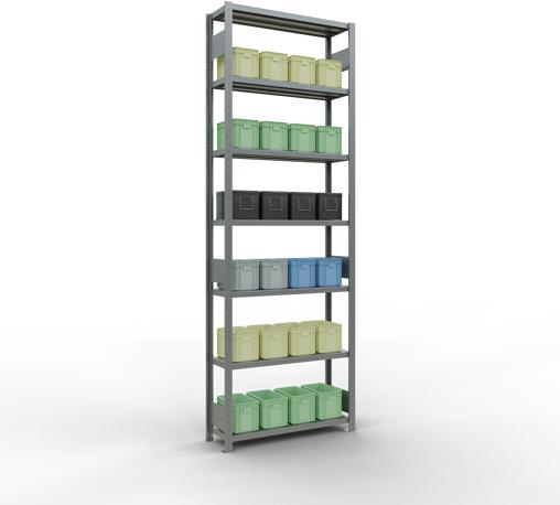 Actual product image Schulte Lagertechnik MULTIplus330 boltless basic shelving system with length ledgers