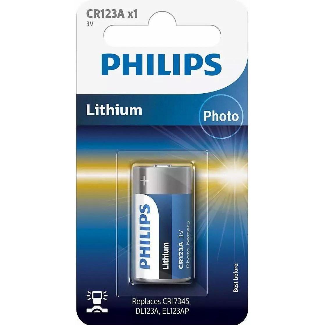 Philips Lithium (1 pz., CR123A, 1500 mAh), Batterie + pile