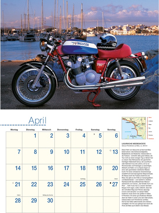 Produktbild Motorräder & Routen 2025 - Broschürenkalender - mit Schulferientabelle - Format 42 x 29 cm (42 x 29 cm, Harter Einband, Deutsch)