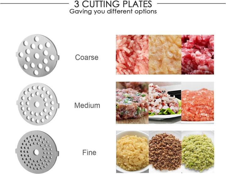 Produktbild Coocheer Professional sausage machine with 3 different cutting accessories 2000 W