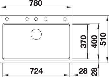 Actual product image Blanco Etagon 8 (Fitted sink with draining board, 78 cm, 51 cm)