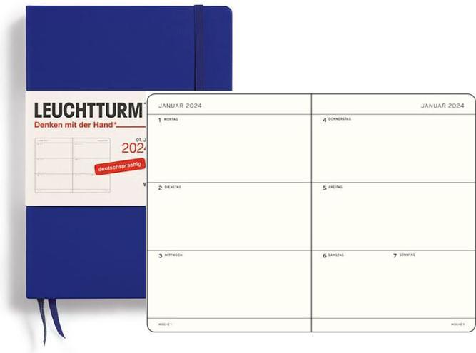 Produktbild Leuchtturm1917 Leuchtturm 1w/2s Medium Hc Ink (A5, 1 Woche / 2 Seiten)