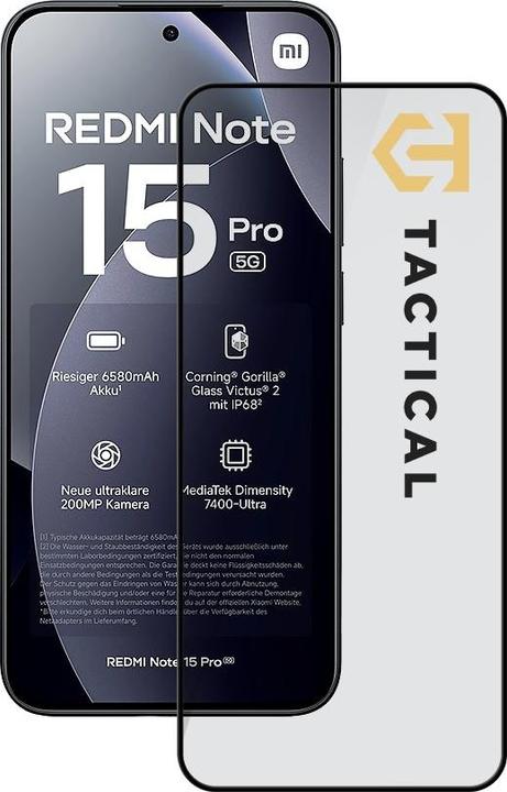Tactical Glass Shield 5D for Xiaomi Redmi Note 15 Pro Black (Xiaomi Redmi Note 15 Pro)