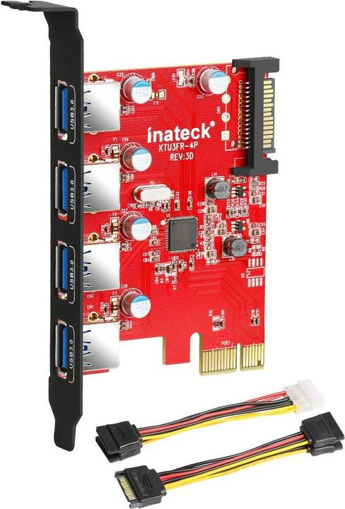 Produktbild Inateck USB 3.0 PCIe Karte 4 Anschlüsse 15 pin SATA