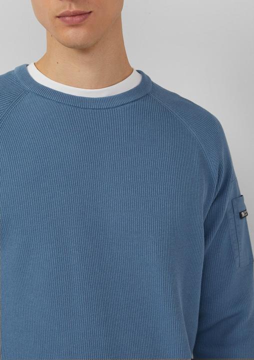 Produktbild s.Oliver Strickpullover Strukturierter Raglanpullover aus Baumwolle mit Ärmeltasche (XL)