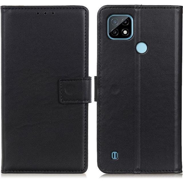 Thumbnail - MU Classic Classic II Leder Bookcover Series (Realme C21), Smartphone Hülle, Schwarz