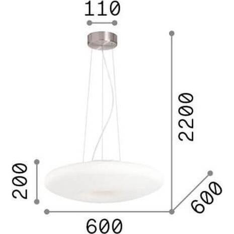 Thumbnail - Ideal lux, Pendelleuchte, GLORY Pendelleuchte E27 5-fach ⌀600mm dimmbar Weiss 019741 (E27)