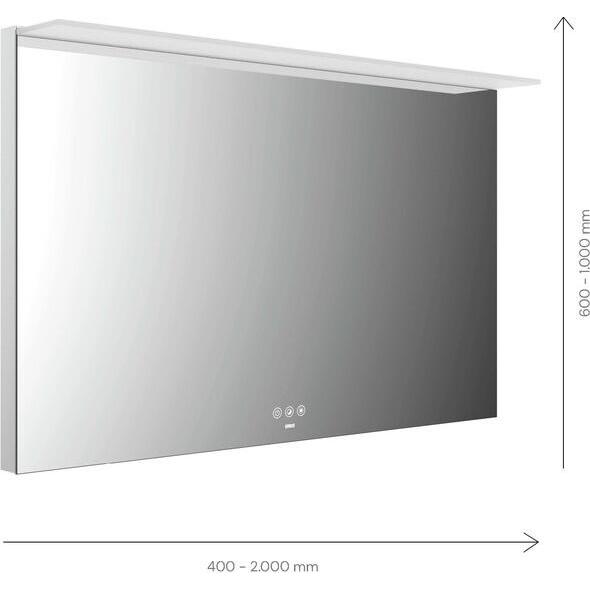 Emco, Spiegelschrank, MI 200+ LED-Lichtspiegel, mit Lichtsegel, Touch-Bedienfeld, Breite 1700mm, 1021700